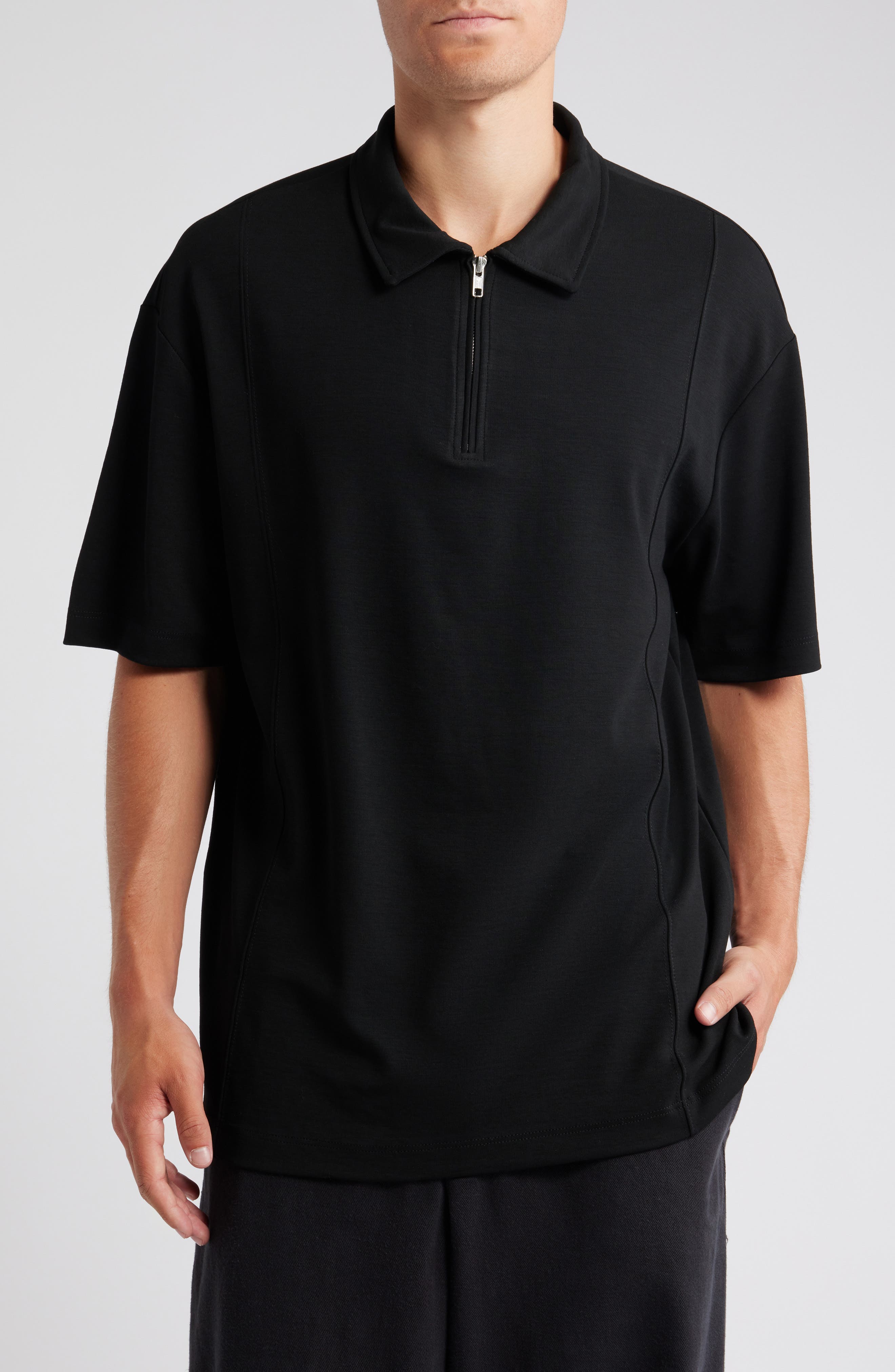 Topman Premium Oversize Zip Polo