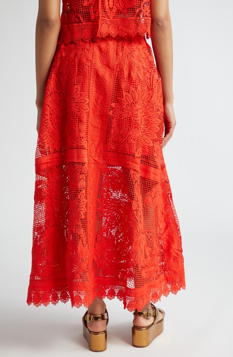 FARM Rio Toucan Guipure Lace Maxi Skirt, Alternate, color, 