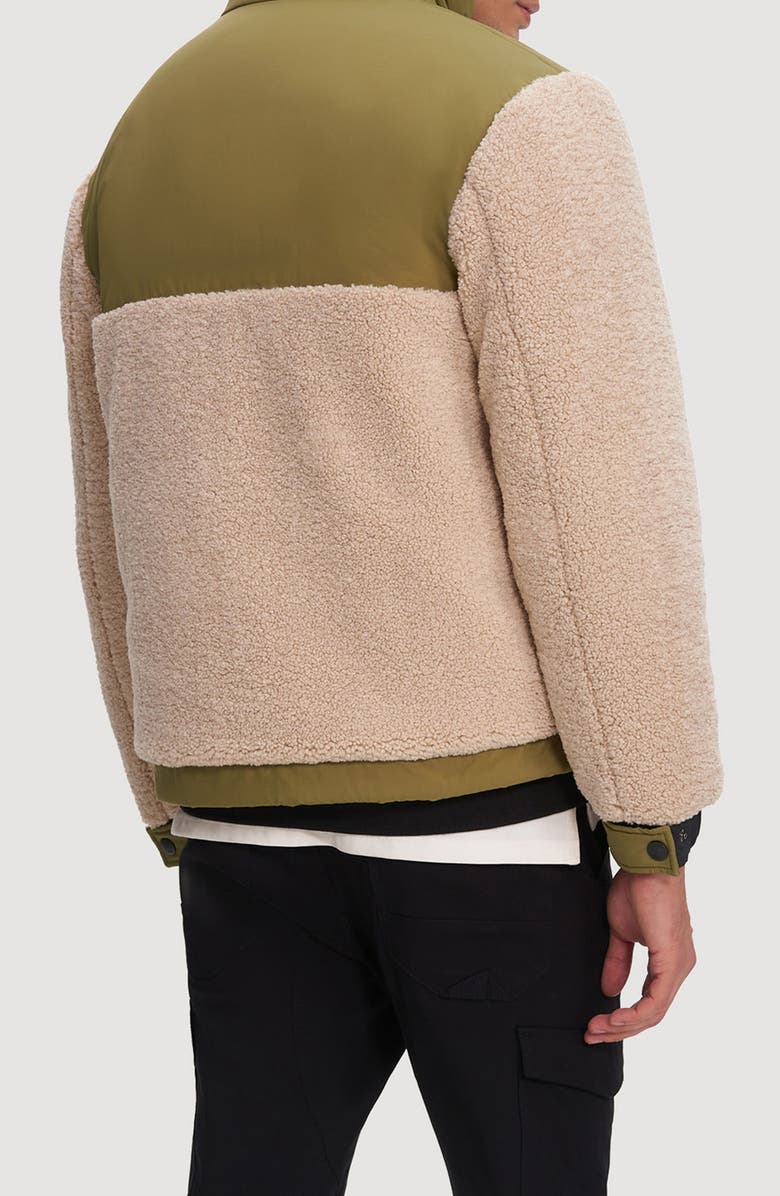 Noize Lukaz Faux Shearling Trim Puffer Jacket, Alternate, color, Oat/ Moss