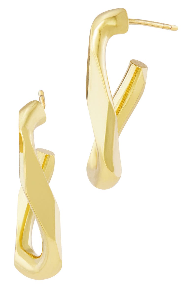 Twisted Oval Hoop Earrings, Alternate, color, YELLOW