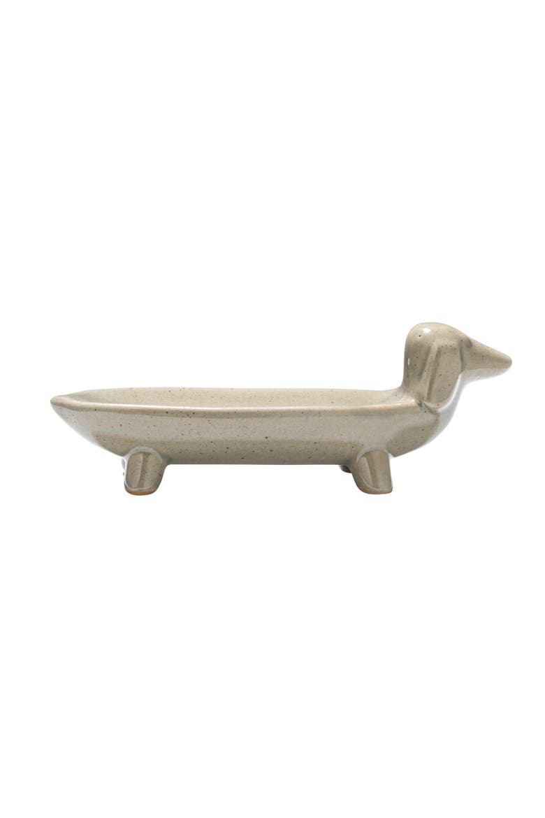 Grey Ceramic Dog Dish, Alternate, color, Grey