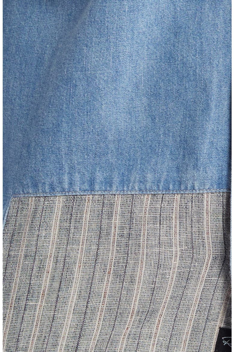 Larsen Patchwork Denim Button-Up Shirt, Alternate, color, MEDIUM INDIGO PATCHWORK