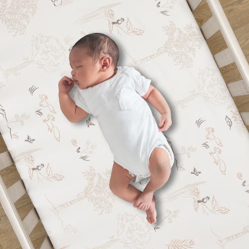Lambs & Ivy Treetop Fox Woodland Breathable Cotton Fitted Crib/toddler Sheet In Neutral