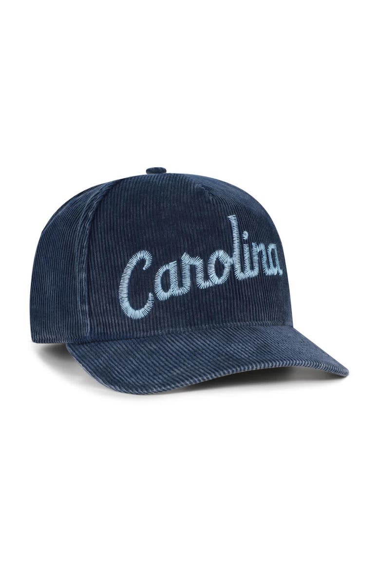 Men's '47  Navy North Carolina Tar Heels Reclaim Snow Wash Corduroy Hitch Adjustable Hat, Alternate, color, Navy