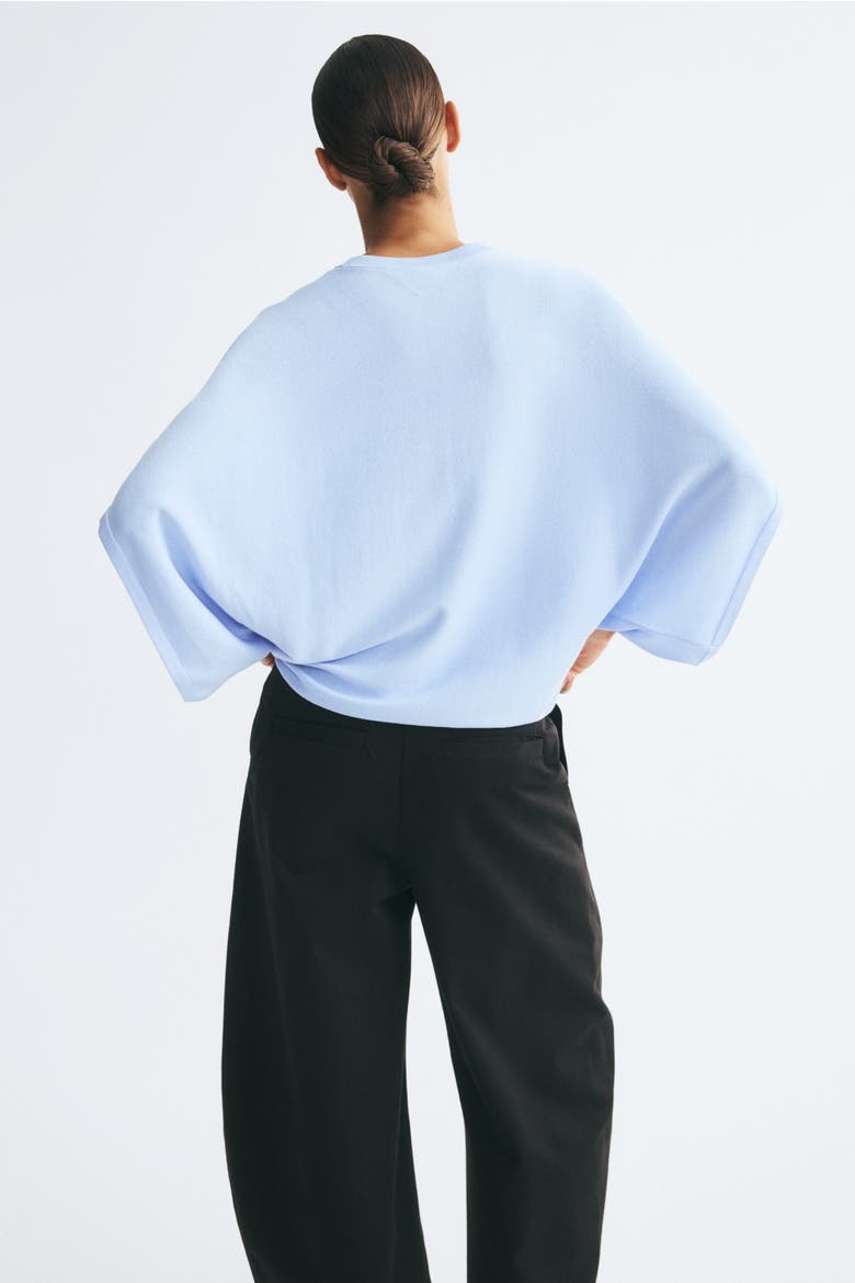 Boxy Fine-Knit Top, Alternate, color, Light blue
