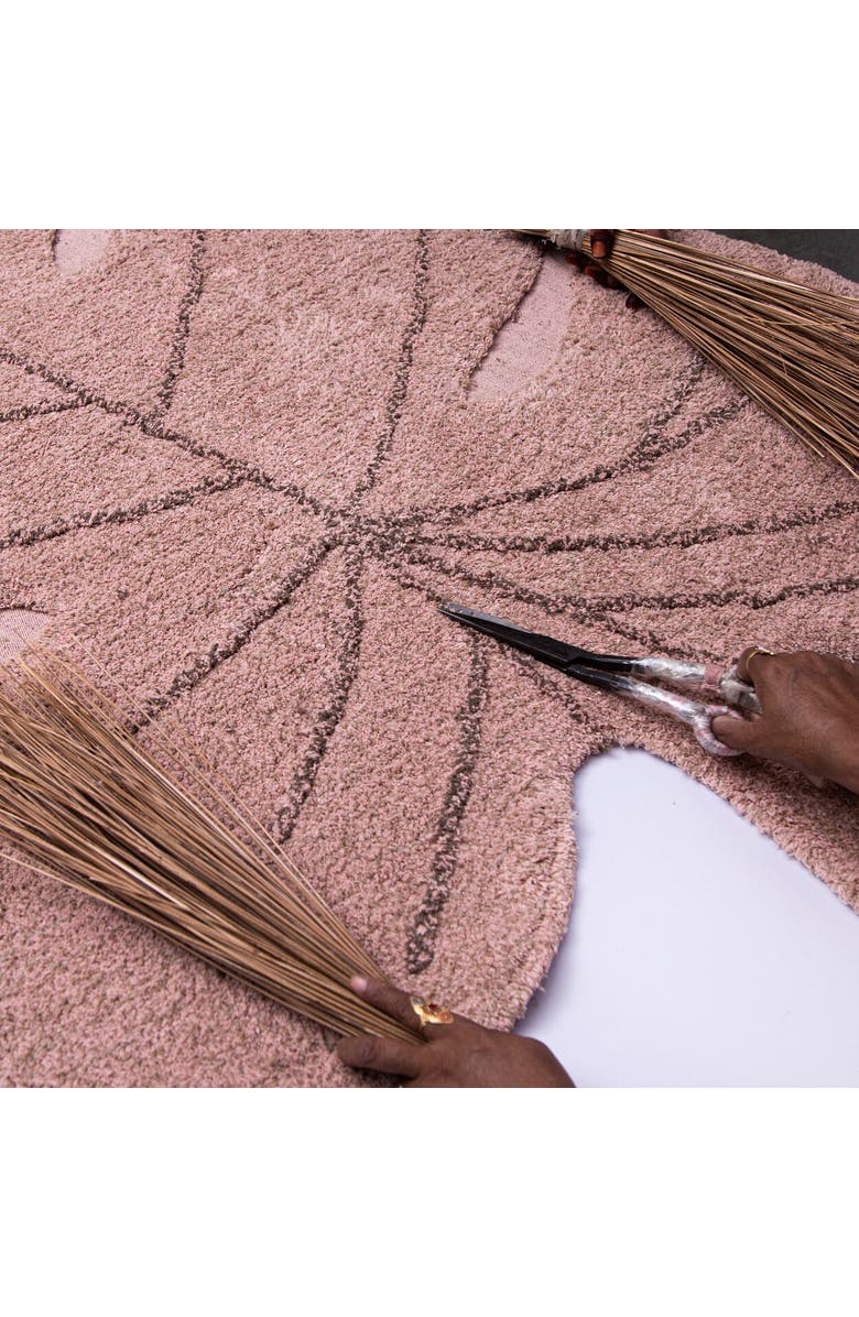 Lorena Canals Washable Rug Monstera, Alternate, color, Pink