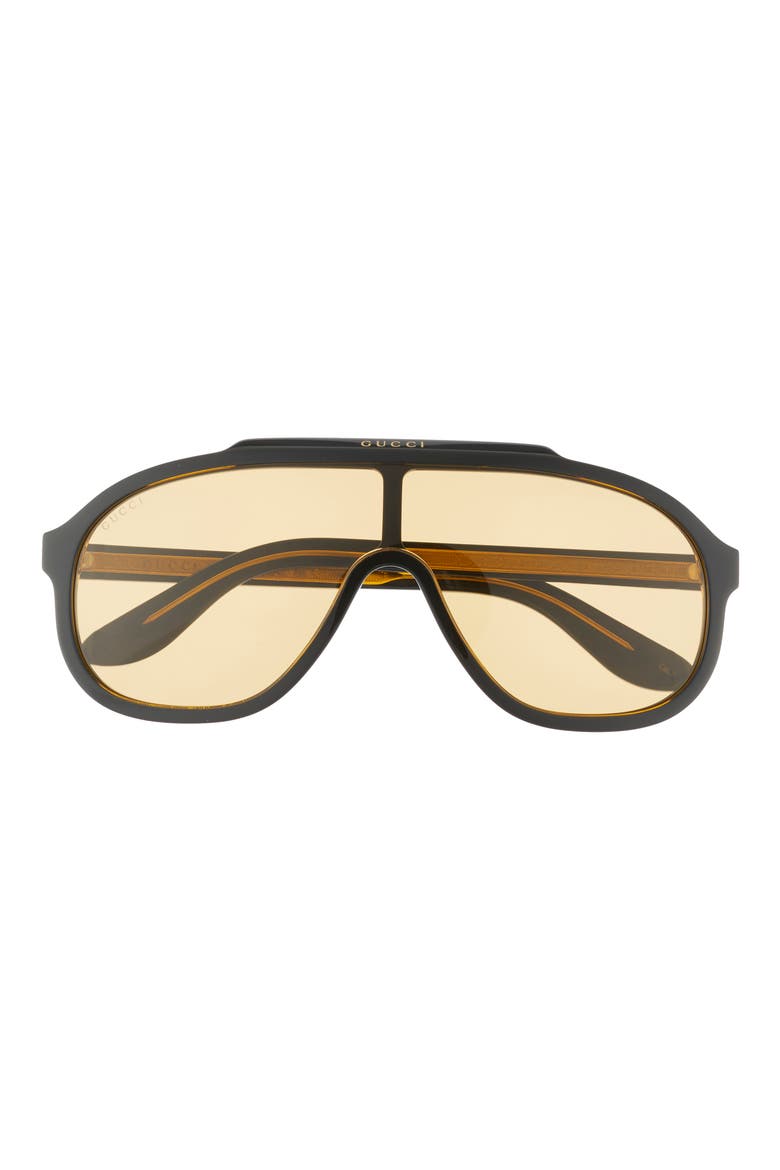 60mm Aviator Sunglasses, Main, color, BLACK BLACK YELLOW