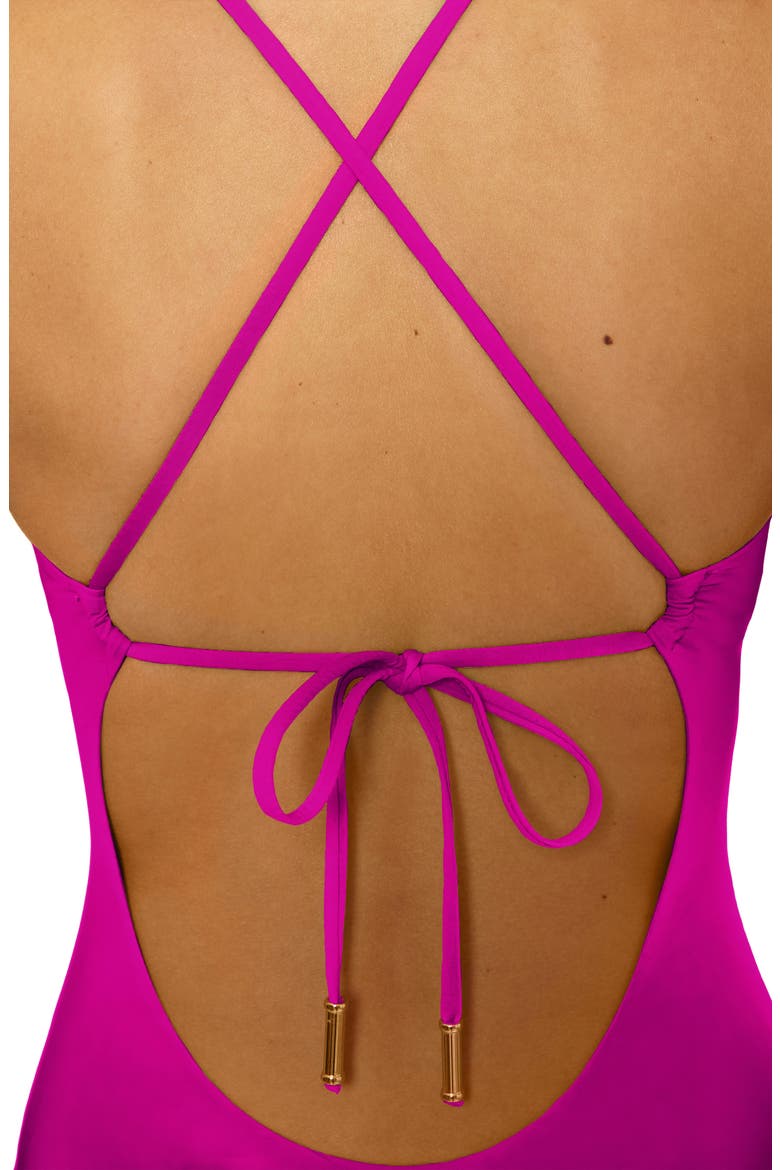 Corset Back One-Piece Swimsuit, Alternate, color, HIBISCUS