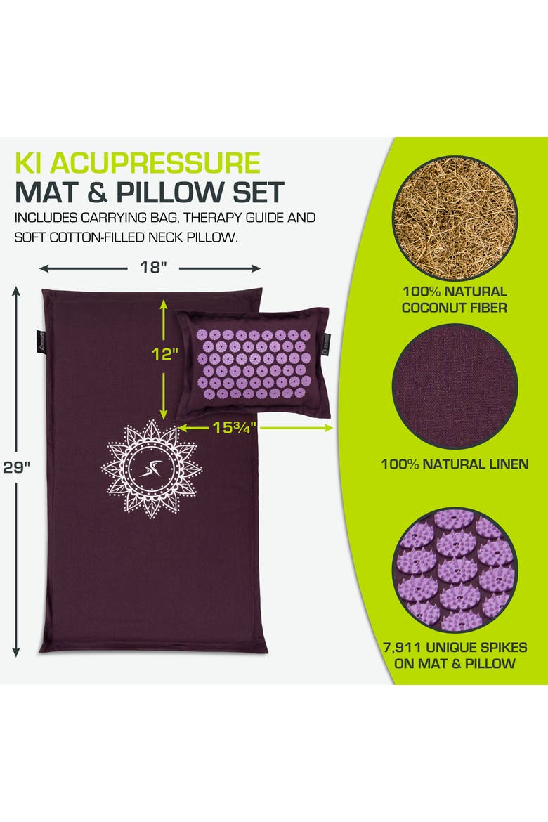 Ki Acupressure Mat and Pillow Set, Alternate, color, Royal Lilac