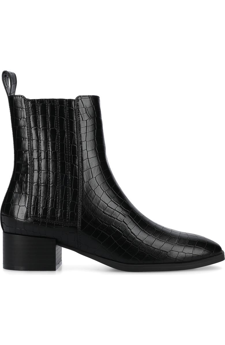 Journee Collection Wrenley Bootie, Alternate, color, Black Crocodile