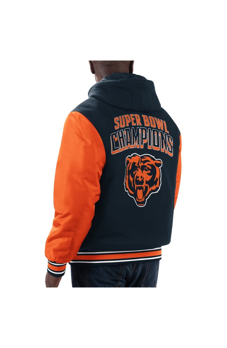 G-III SPORTS BY CARL BANKS Men's G-III Sports by Carl Banks Navy/Orange Chicago Bears Player Option Full-Zip Hoodie, Alternate, color, Navy
