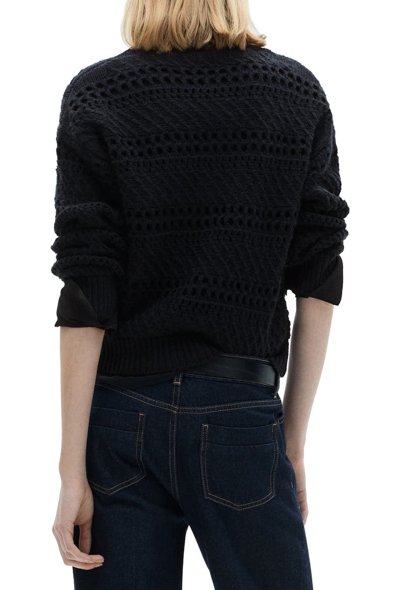 Openwork Sweater, Alternate, color, DARK NAVY