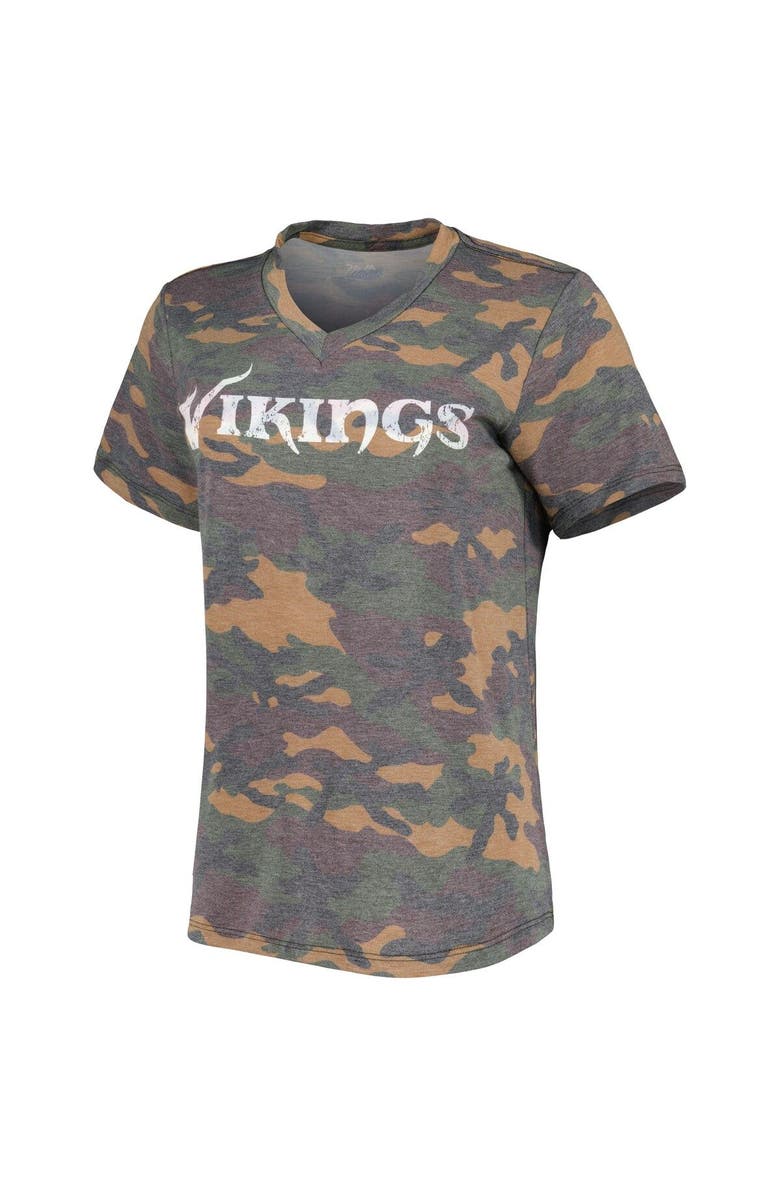 INDUSTRY RAG Women's Justin Jefferson Camo Minnesota Vikings Name & Number Tri-Blend V-Neck T-Shirt, Alternate, color, Camo