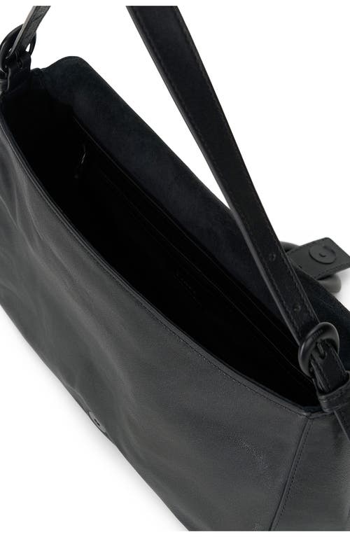 Staud Medium Harlow Leather Shoulder Bag In Black