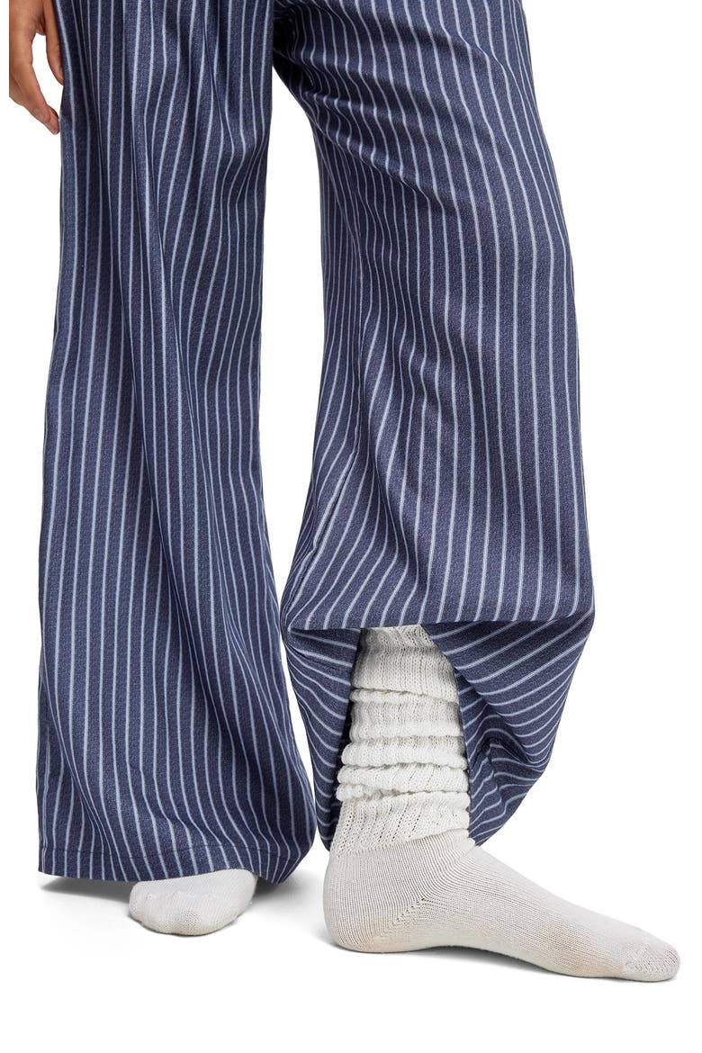 Women's Cloud Soft Wide Leg Flannel Pant, Alternate, color, Gerry Stripe Steely Blue