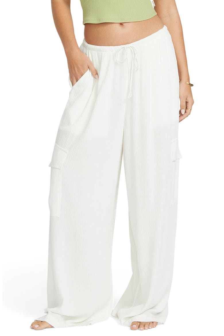 Beach Babe Cargo Wide Leg Cover-Up Pants, Main, color, SALT CRYSTAL