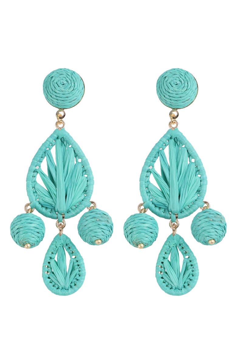 Panacea Raffia Teardrop Earrings, Main, color, 