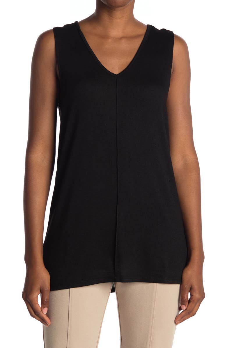 Isaac Mizrahi New York V-Neck Seamed Tank Top, Main, color,
