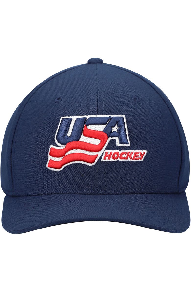 Nike Men's Nike Navy USA Hockey Team Swoosh Performance Flex Hat, Alternate, color, 
