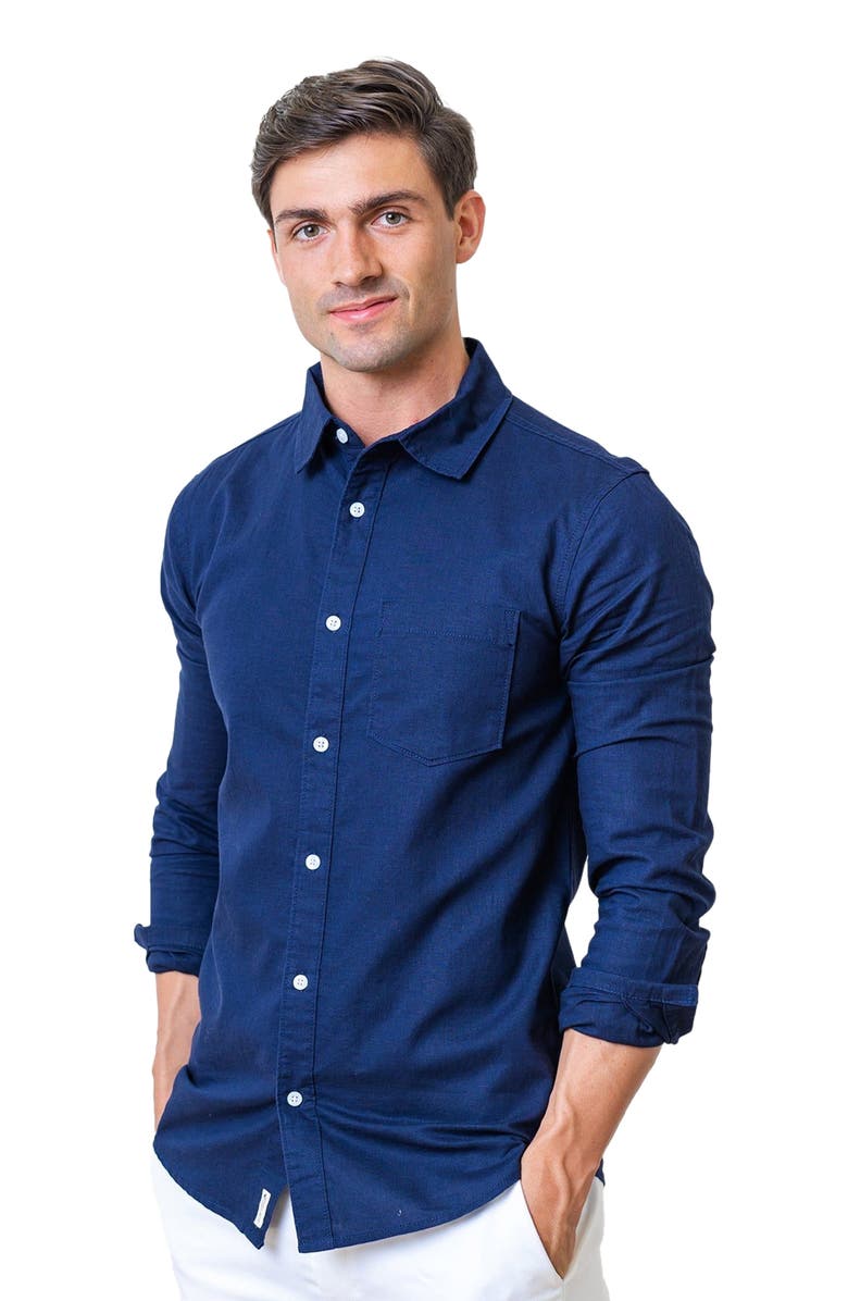 Hope & Henry Mens' Linen Button Down Shirt, Main, color, 