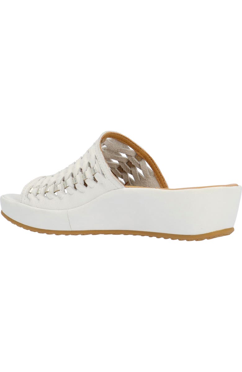 L'Amour des Pieds Cyra Platform Wedge Slide Sandal, Alternate, color, White/ Gold