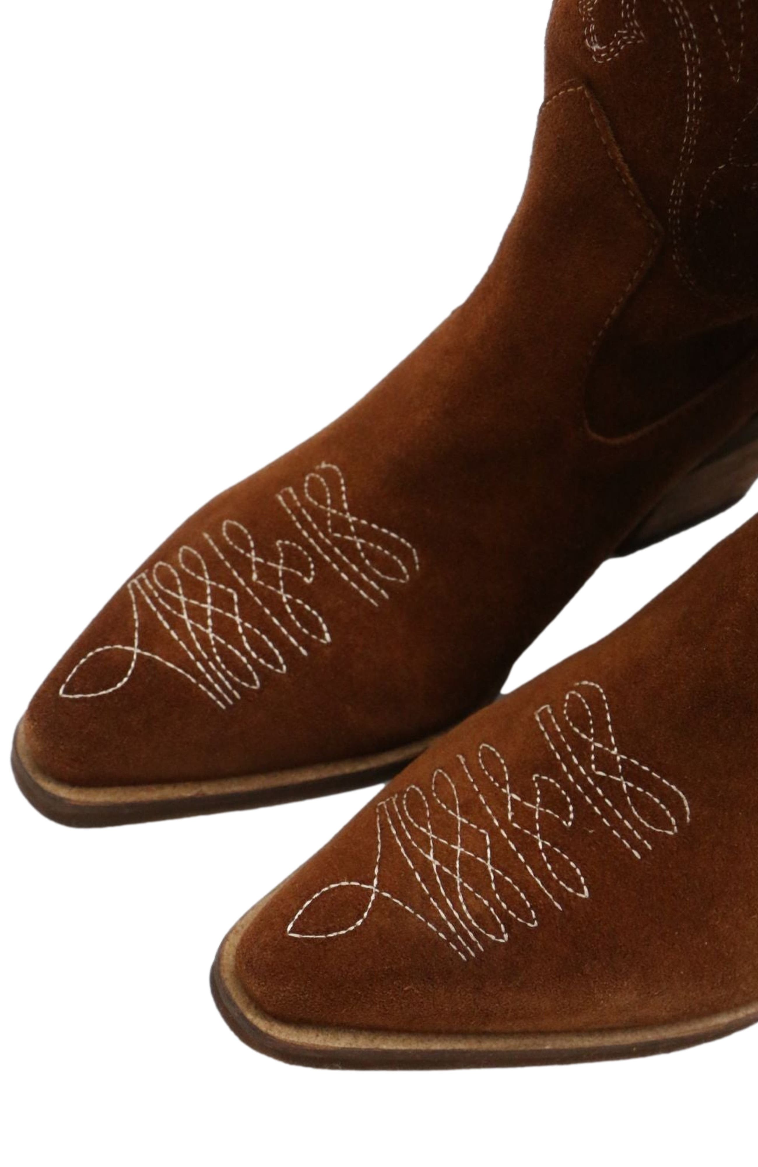 STIVALI NEW YORK Suede Unstoppable Western Cowboy Boots, Alternate, color, Tan / Suede
