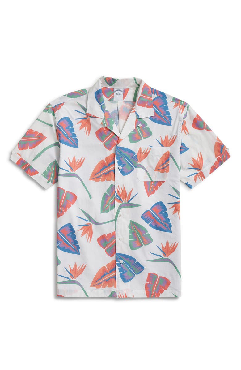 Brooks Brothers Floral Camp Shirt, Main, color, 