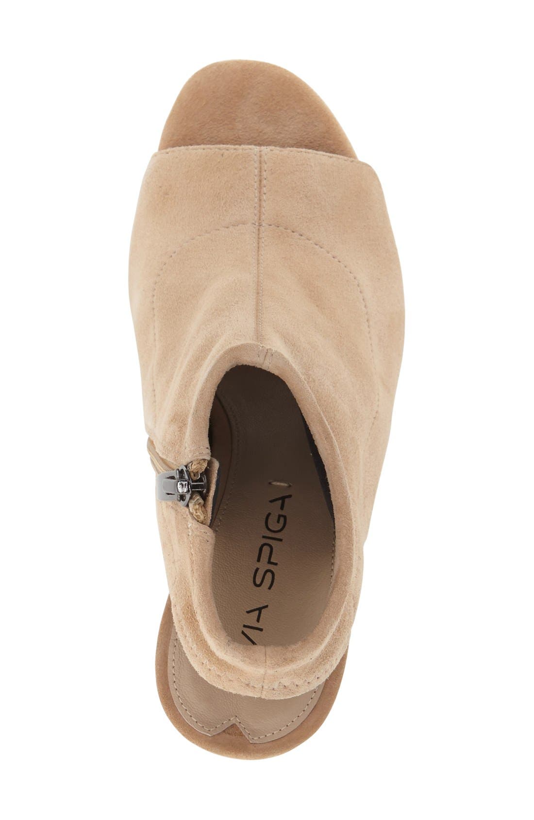 'Seraphina' Peep Toe Sandal, Alternate, color, LIGHT CAMEL SUEDE