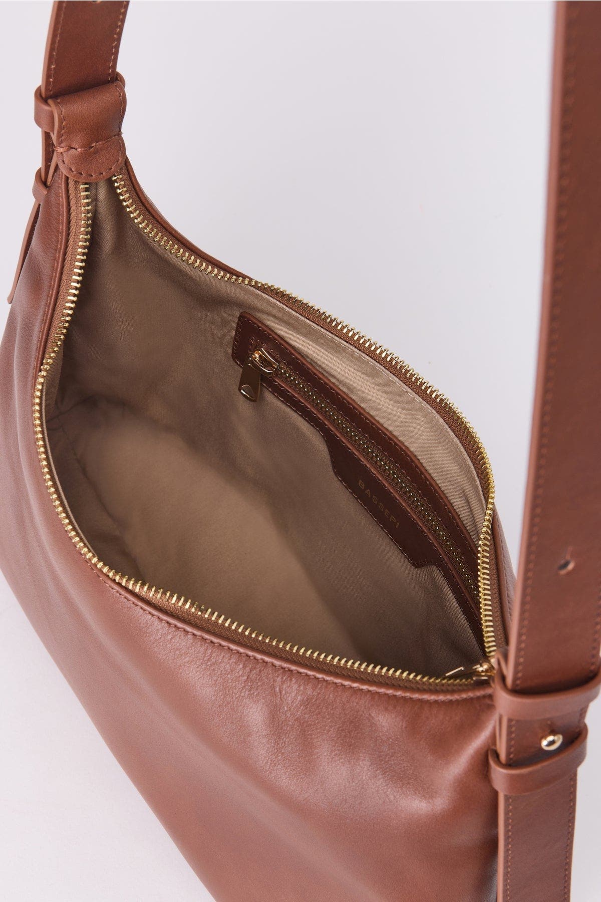 Forever & Always Shoes Elena Hobo Bassepi Leather Shoulder Bag, Alternate, color, Cognac