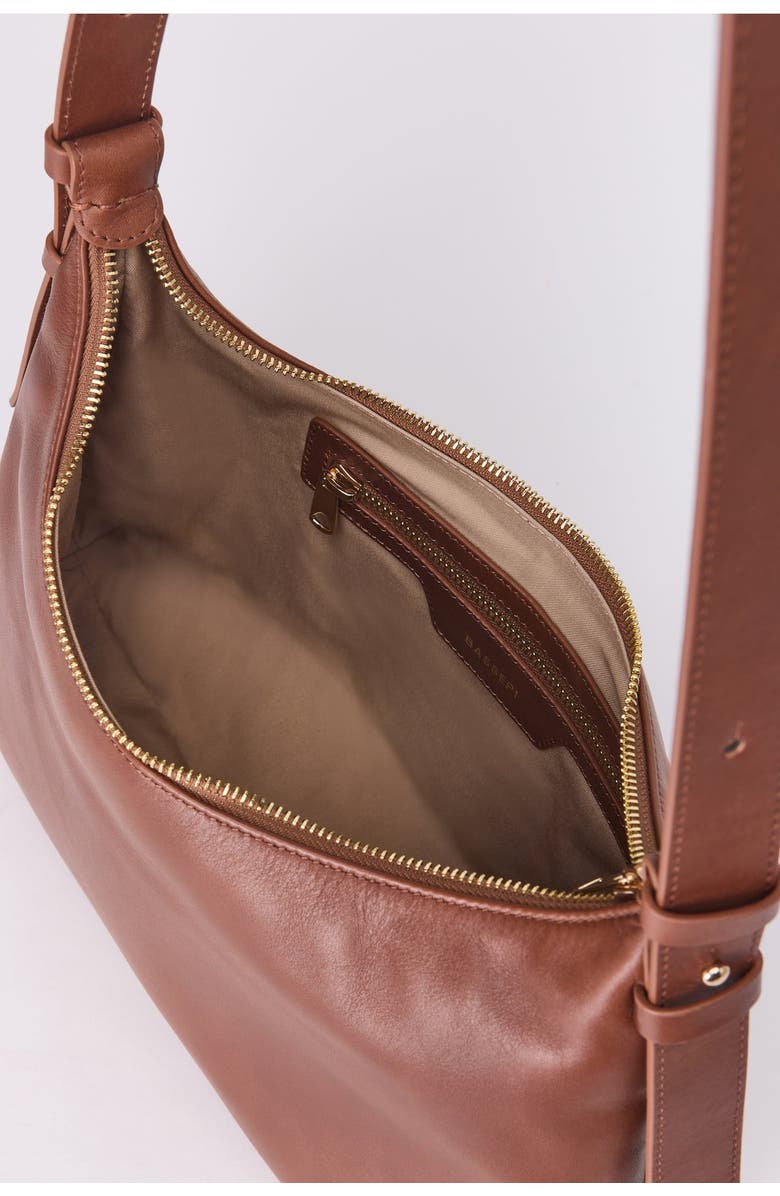 Forever & Always Shoes Elena Hobo Bassepi Leather Shoulder Bag, Alternate, color, Cognac