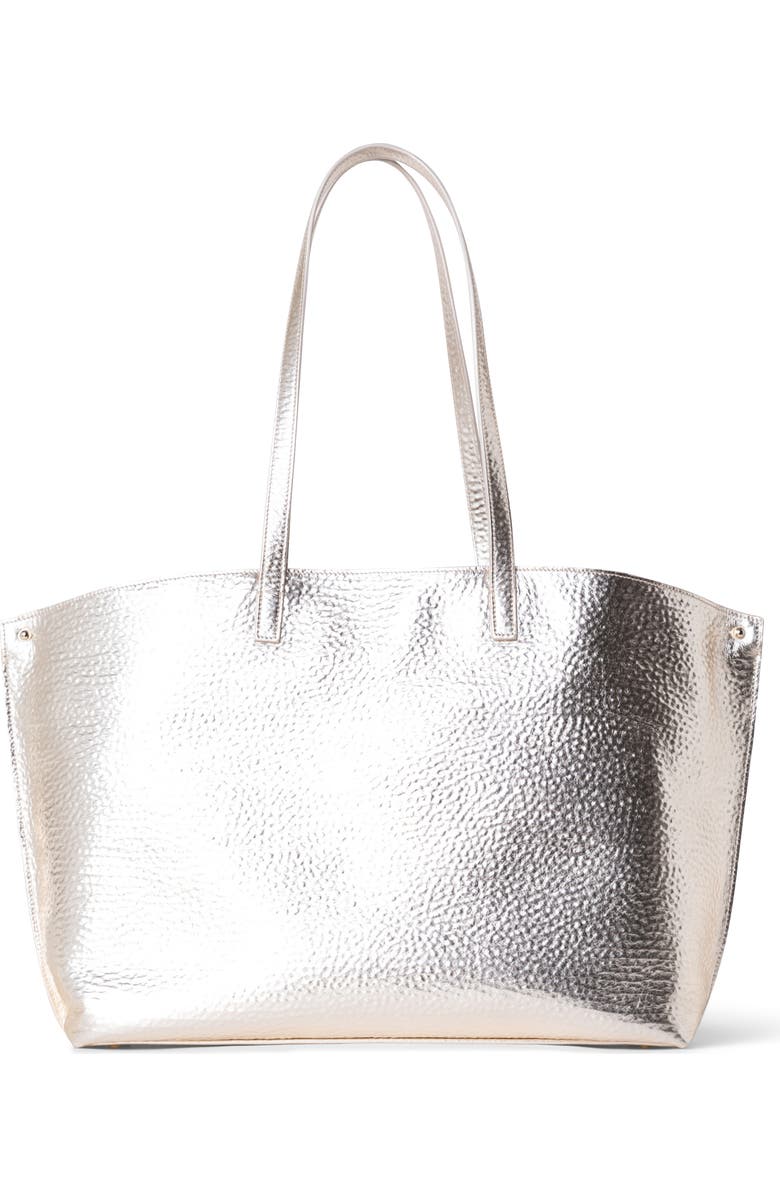Akris Medium AI Metallic Calfskin Leather Tote, Alternate, color,