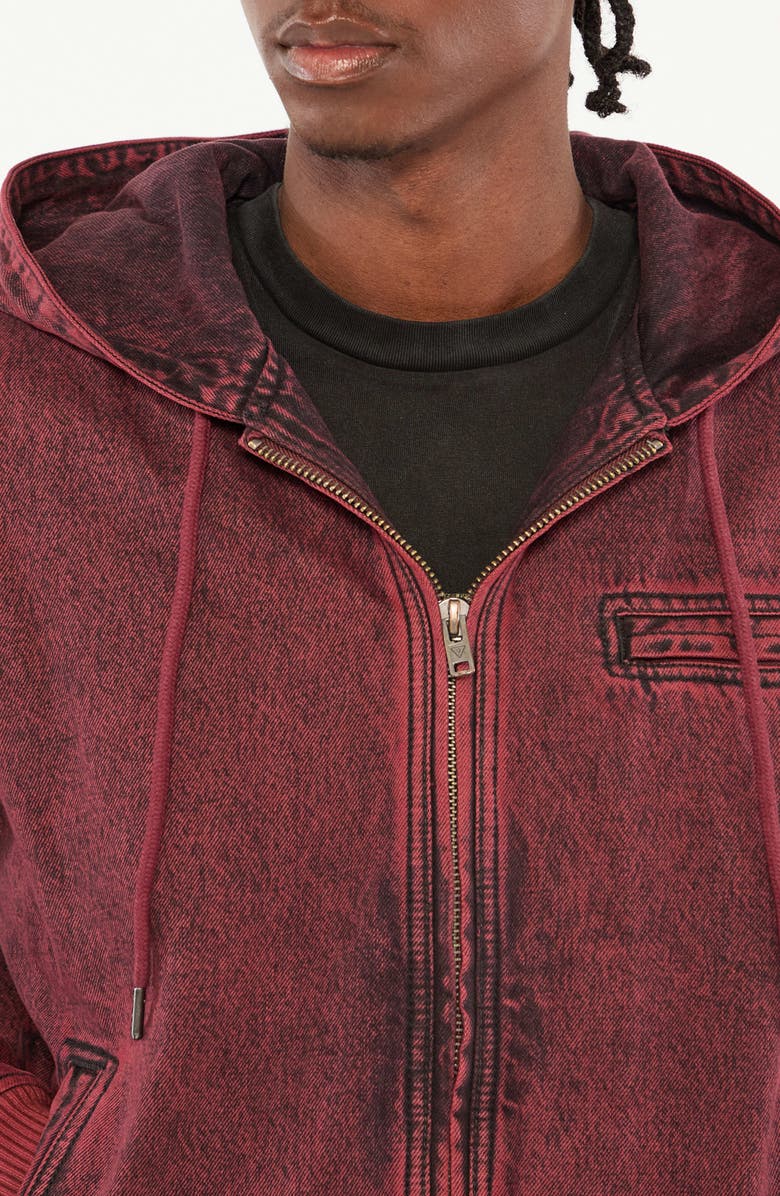 GUESS ORIGINALS Originals Hooded Sanded Denim Zip Jacket, Alternate, color, Gtmw