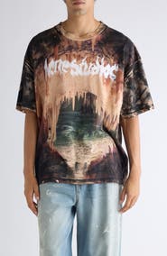 Acne Studios Eresa Cave Distressed Graphic T-Shirt