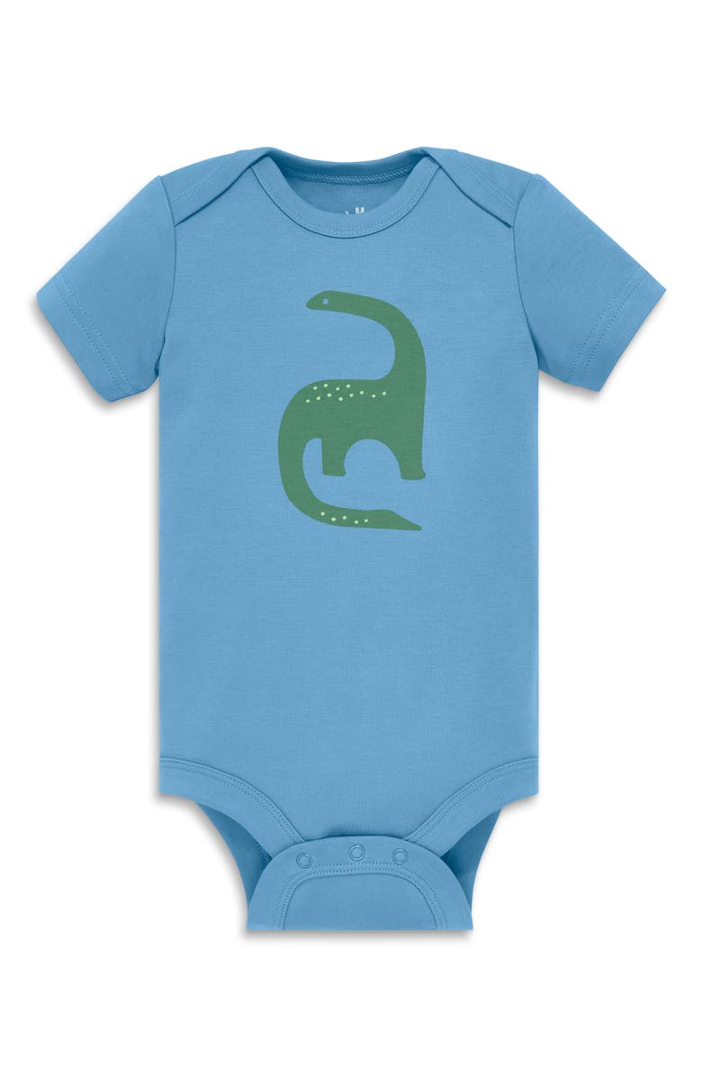 ZDNU 81024678 Organic Short Sleeve Dino Babysuit, Main, color,