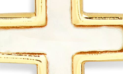 Argento Vivo Set Of 2 Heart & Mother-of-pearl Cross Stud Earrings In Gold