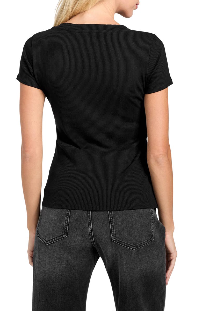 GUESS Kyla Rib Henley, Alternate, color, Jblack-Black