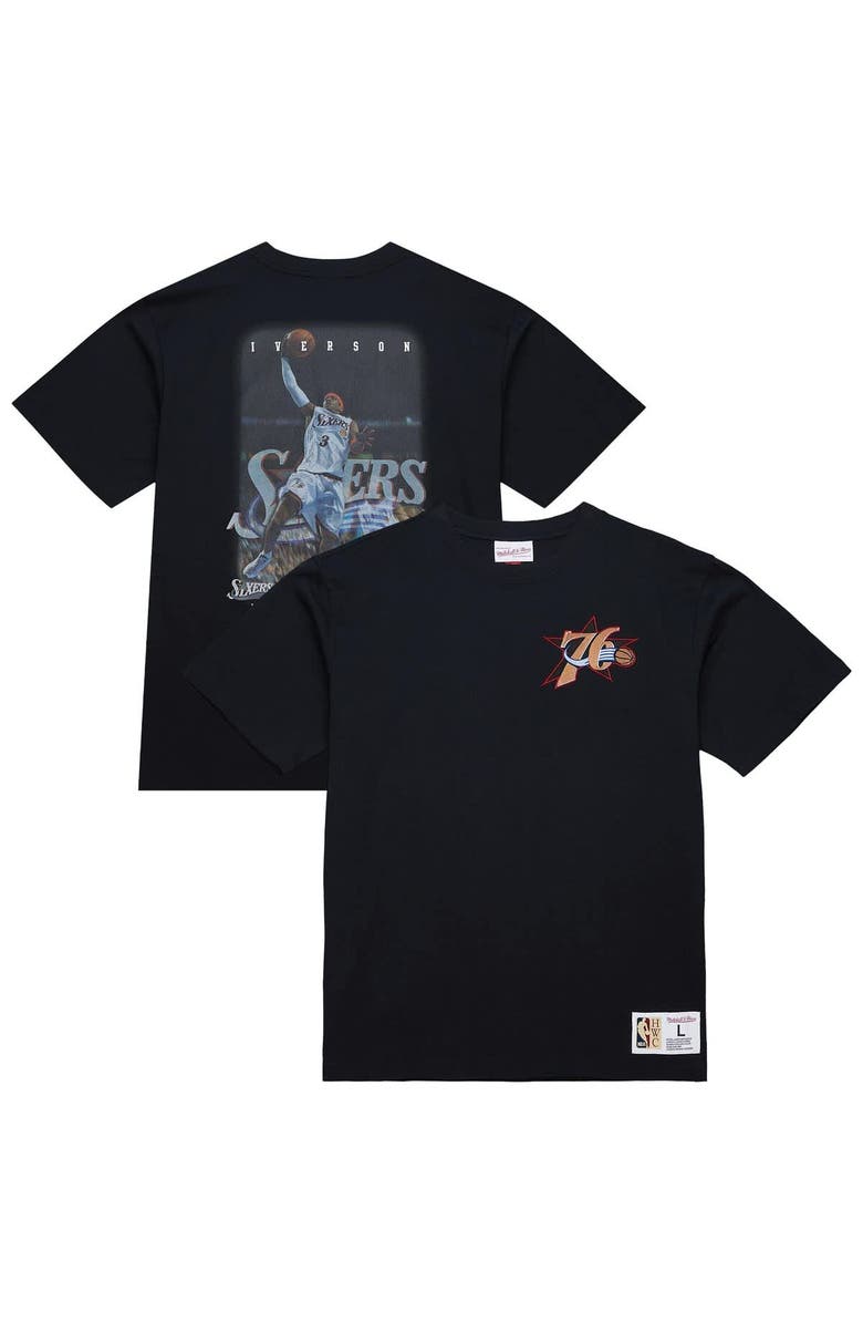 Mitchell & Ness Men's Mitchell & Ness Allen Iverson Black Philadelphia 76ers Hardwood Classics NBA Legends T-Shirt, Main, color, Black