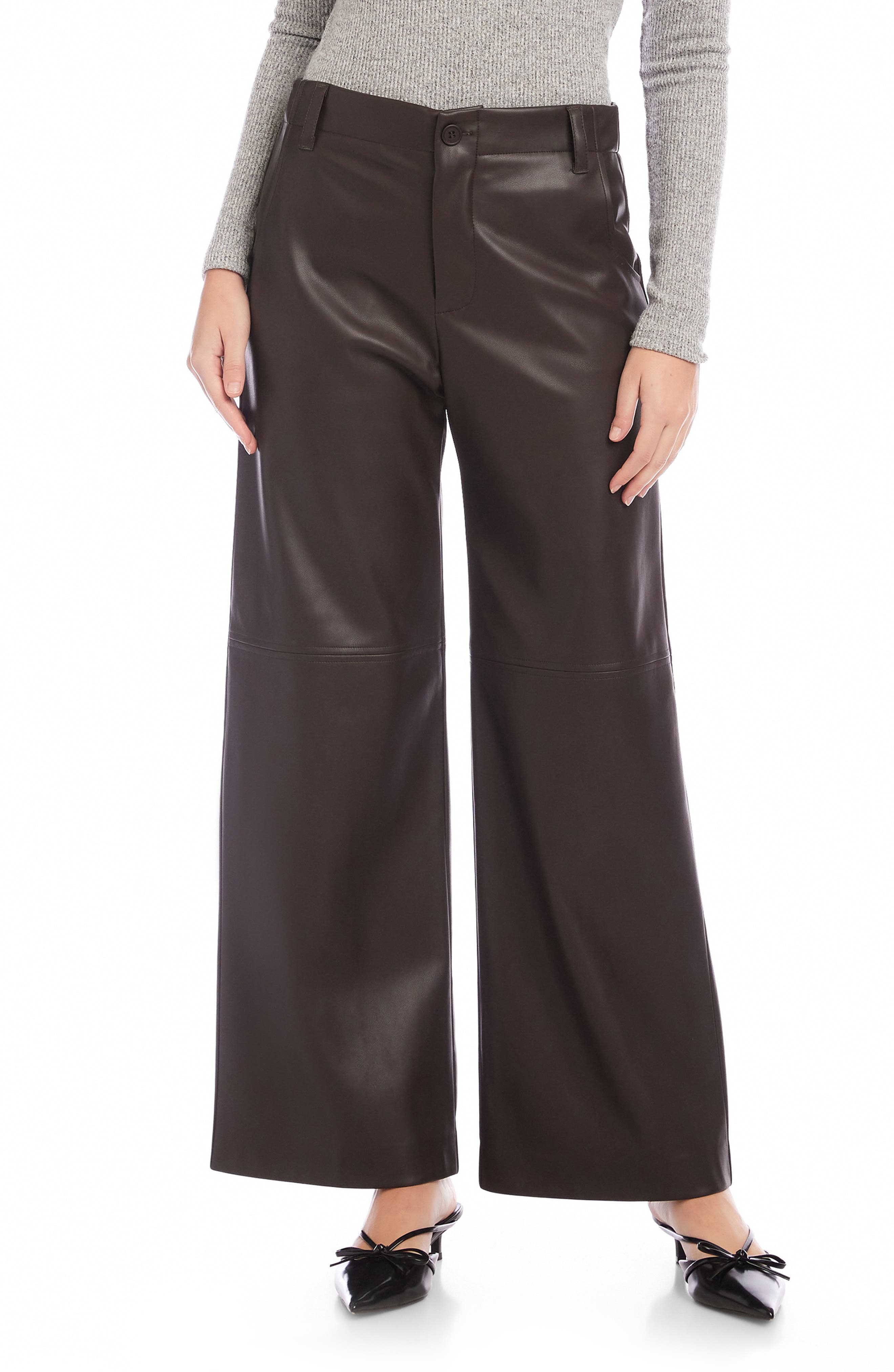 Lara Faux Leather Wide Leg Pants