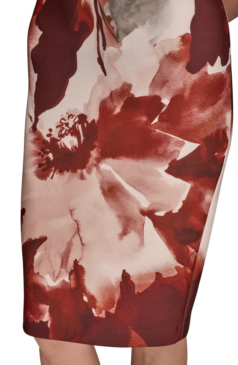 Donna Karan New York Cap Sleeve Sheath Dress, Alternate, color, Oxblood Ml