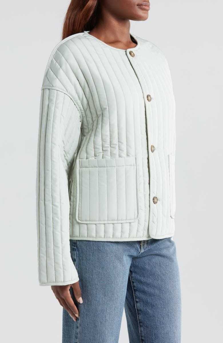 Lucky Brand Reversible Quilted Jacket, Alternate, color, Mint And Green Floral