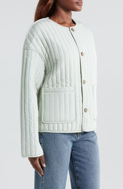 Lucky Brand Reversible Quilted Jacket In Mint And Green Floral