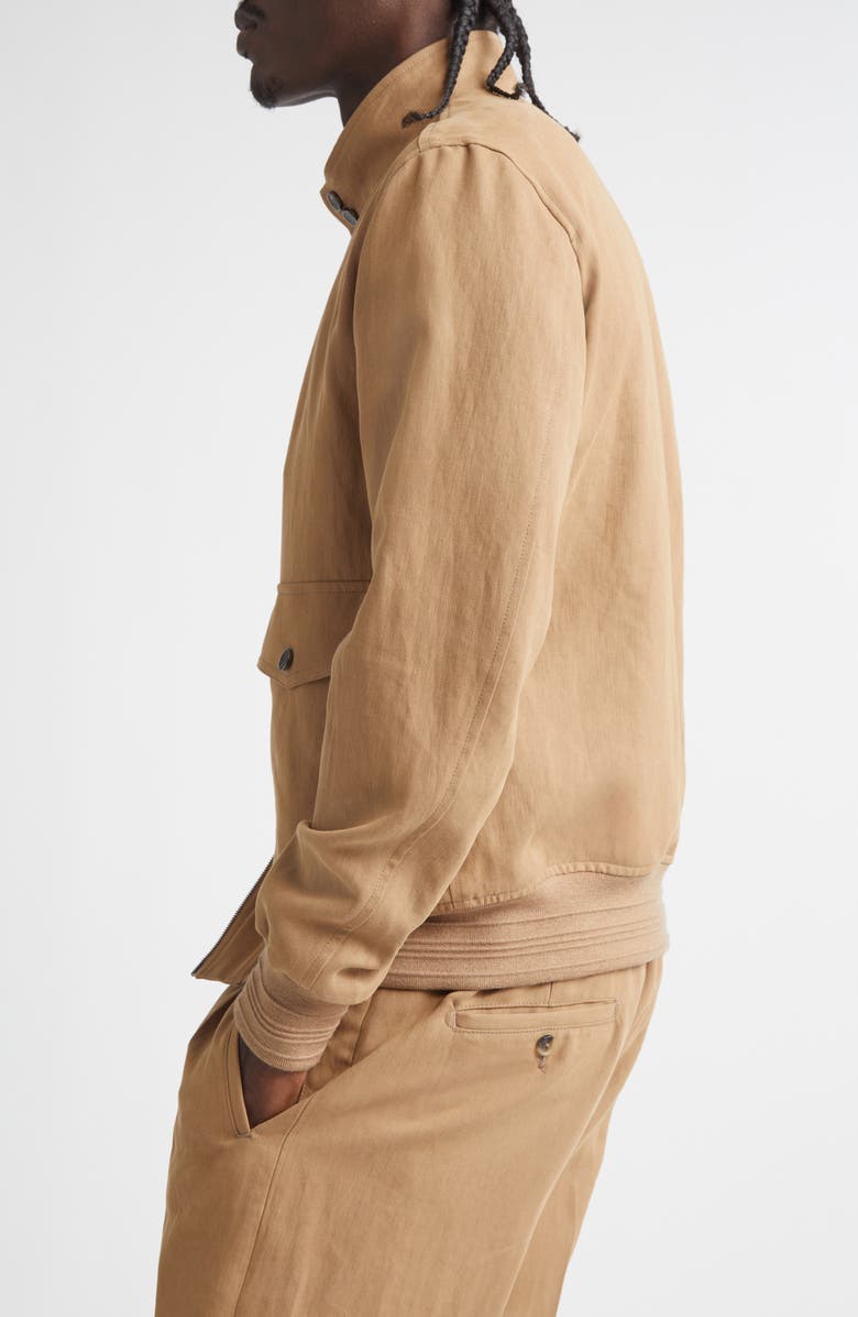 ISAIA Barracuta Linen Bomber Jacket, Alternate, color, Pastel Brown