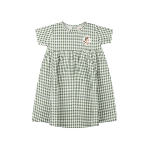 Gingham Owl Collection - Girls Short Sleeve Dress (Toddler and Little Kid )
