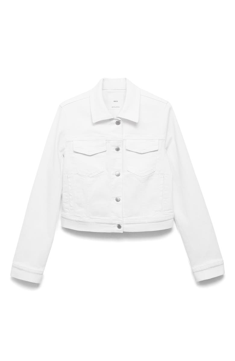 MANGO Pockets Denim Jacket, Alternate, color, White