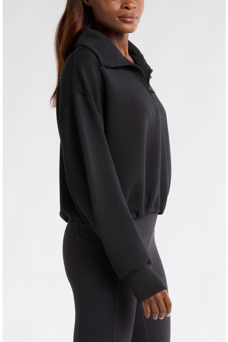 Soft Modal Blend Half Zip Pullover, Alternate, color, BLACK