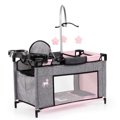 Multibed Playpen For Dolls Up To 18" With Highchair & Mobile