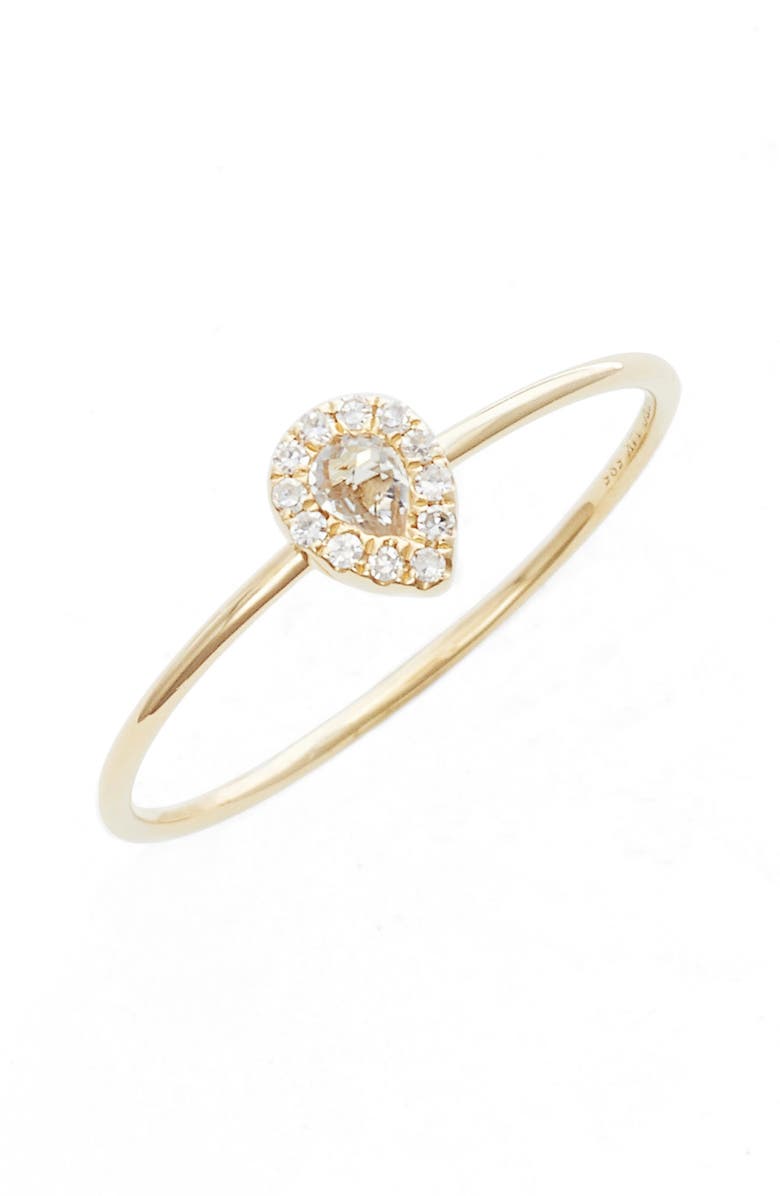 EF Collection Teardrop Diamond & Topaz Stack Ring, Main, color,