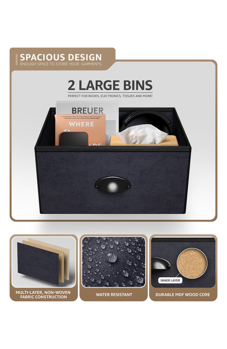 SORBUS 2 Drawer Chest Dresser, Alternate, color,