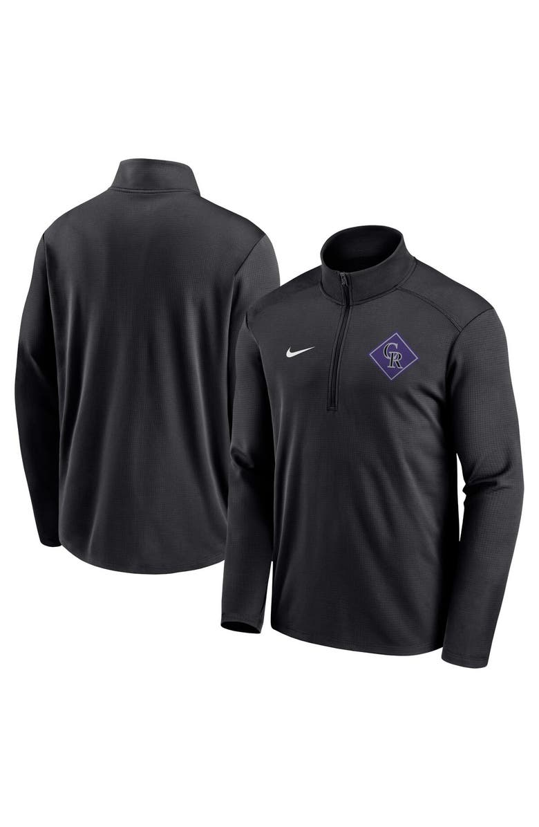Nike Men's Nike Black Colorado Rockies Diamond Icon Pacer Performance Quarter-Zip Windbreaker Top, Main, color, Black