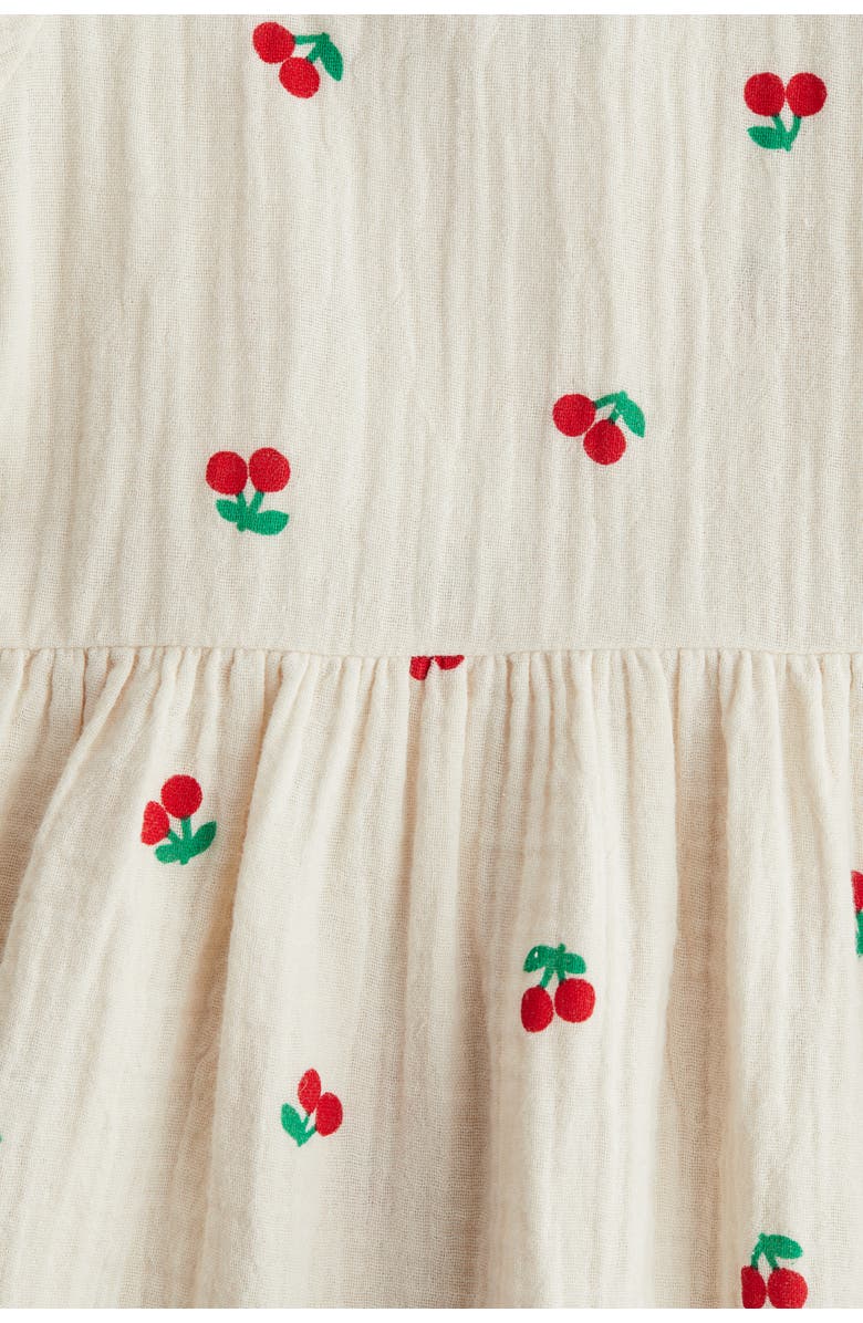 H&M Cotton Muslin Dress, Alternate, color, Cream/Cherries